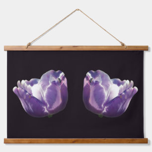 Lavendel Tulp Twins Floral Art Hangend Wandkleed