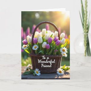 Lavendel Tulpen Moederdag kaart