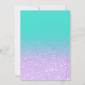 Lavendel turquoise glitter typografie Sweet 16 Kaart (Achterkant)