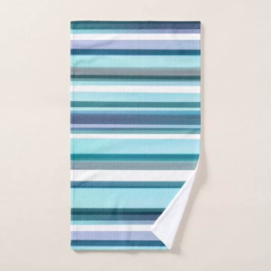 Lavendel Turquoise Waterverf Strepen Bad Handdoek (Handdoek)
