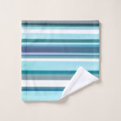 Lavendel Turquoise Waterverf Strepen Bad Handdoek (Wasdoekje)