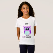 Lavendel Uil illustratie T-shirt (Voorkant volledig)