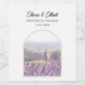 Lavendel veld bruiloft gunst wijn etiket (Enkel label)