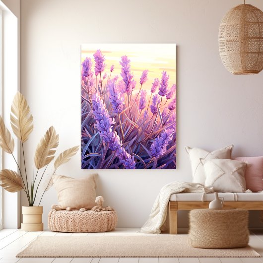 Lavendel veld zonneschijn canvas afdruk