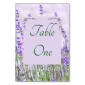 Lavendel Velden Trouwtafel Nummers Kaart (Achterkant)