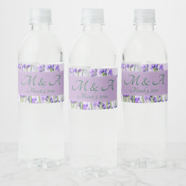 Lavendel Velden Trouwwater Fles Grote Labels Waterfles Etiket