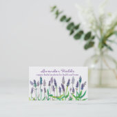 Lavendel Veldkruid Waterverf Bloemen Visitekaartje (Staand voorkant)