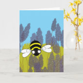 Lavendel Verjaardag Kaart (Gele Bloem)