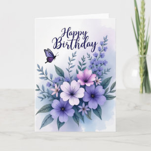 Lavendel Verjaardagsbloem Kaart