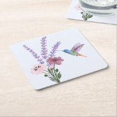 Lavendel Vierkante Onderzetter Set (Schuin)