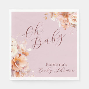 Lavendel Vintage Bloemrijke Herfst Oh Baby Shower Servet