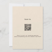 Lavendel violet beige QR code RSVP luxe bruiloft Kaart (Achterkant)