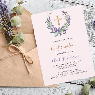 Lavendel violet bloemengroen kruis Bevestiging Kaart