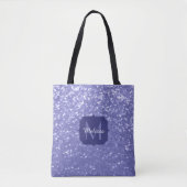 Lavendel violet fonkelt glitter bling Monogram Draagtas (Voorkant)