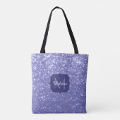 Lavendel violet fonkelt glitter bling Monogram Draagtas (Achterkant)