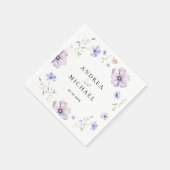 Lavendel Violet Paarse Lente Wildbloemen Bruiloft Servet (Hoek)
