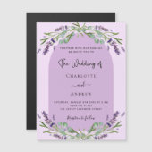 Lavendel violet roze groen boog luxe bruiloft magnetische uitnodiging (Voorkant / Achterkant)
