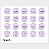 Lavendel violette bruiloft Save the Date Ronde Sticker (Vel)