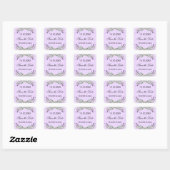 Lavendel violette bruiloft Save the Date Vierkante Sticker (Vel)