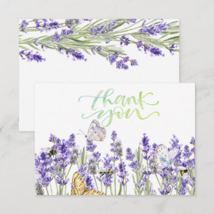 Lavendel Vlinders Botanische Dankkaart Bedankkaart