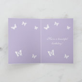 Lavendel Vlinders Happy Birthday Kaart (Binnen)