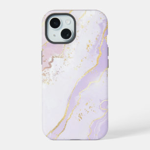 Lavendel Vloeibare Marmer iPhone 15 Hoesje