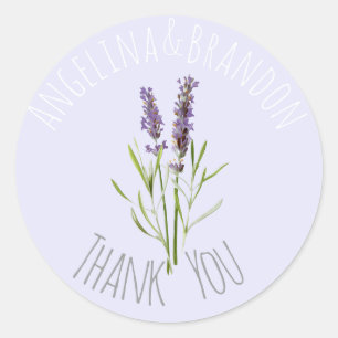 Lavendel voor bruiloften - Dank u Ronde Sticker