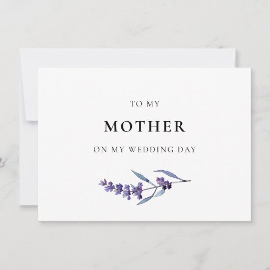 Lavendel voor mijn moeder op mijn trouwdag Kaart (Voorkant)