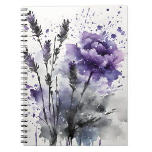 Lavendel - Watercolor bloemen Notitieboek