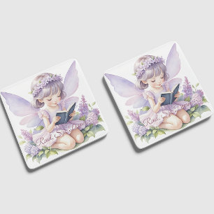 Lavendel Watercolor Fee Leesboek Glazen Onderzetter