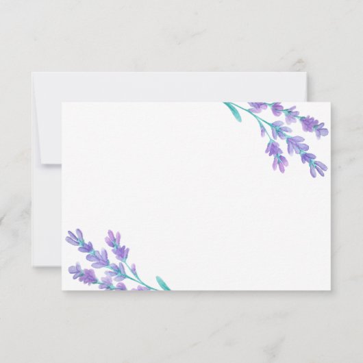 Lavendel Waterverf bruiloft dank u kaart (Achterkant)