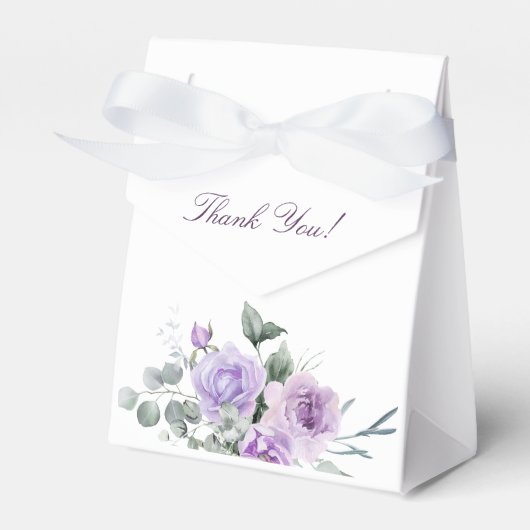 Lavendel Waterverf Floral Baby shower Bedankdoosjes (Voorkant Zijde)