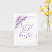 Lavendel Waterverf Het verzenden van vriendelijke  Kaart (Gele Bloem)