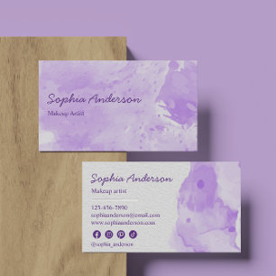 Lavendel Waterverf minimalistisch met elegant scri Visitekaartje