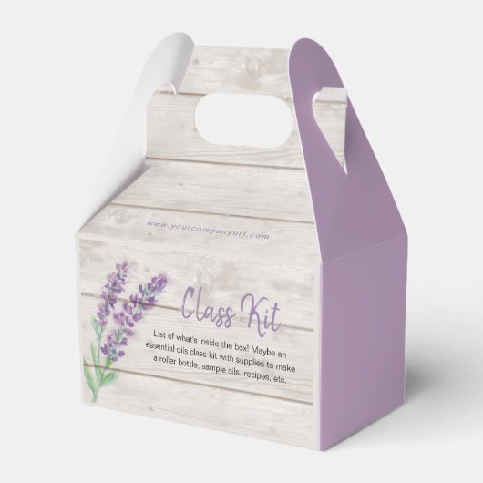 Lavendel Waterverf & Wood Essential Oil Class Kit Bedankdoosjes (Achterkant)