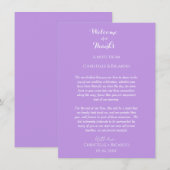 Lavendel Welkom & dank je Huwelijksbrief (Voorkant / Achterkant)