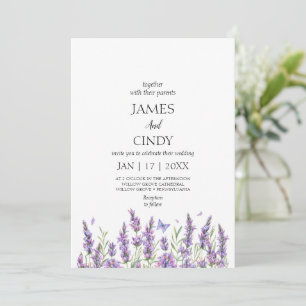 Lavendel wenst bruiloft kaart
