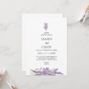 Lavendel wenst bruiloft kaart