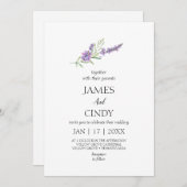 Lavendel wenst bruiloft kaart (Voorkant / Achterkant)