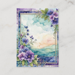 Lavendel Whimsy Artistic Floral Border Visitekaartje