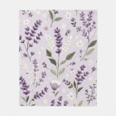 Lavendel Whispers – Botanische fleece deken (Voorkant)