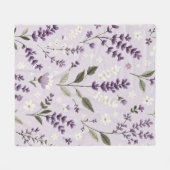 Lavendel Whispers – Botanische fleece deken (Voorkant (Horizontaal))