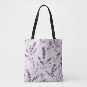 Lavendel Whispers – Folk Botanical Pattern Tas (Voorkant)