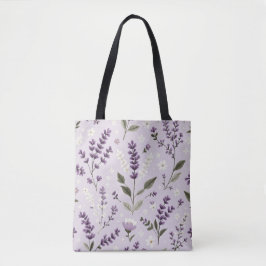 Lavendel Whispers – Folk Botanical Pattern Tas