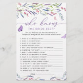 Lavendel Wie Weet Bruid De Beste Douche Spel (Voorkant)