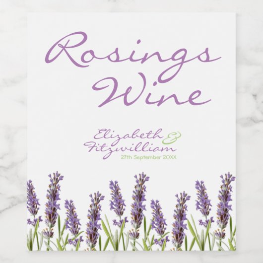 Lavendel Wijn Etiket (Enkel label)