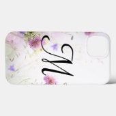 Lavendel Wild Flowers Monogram IPAD Case (Achterkant (horizontaal))