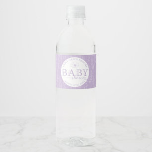 Lavendel Wilde Bloem Baby Shower Waterfles Label Etiket