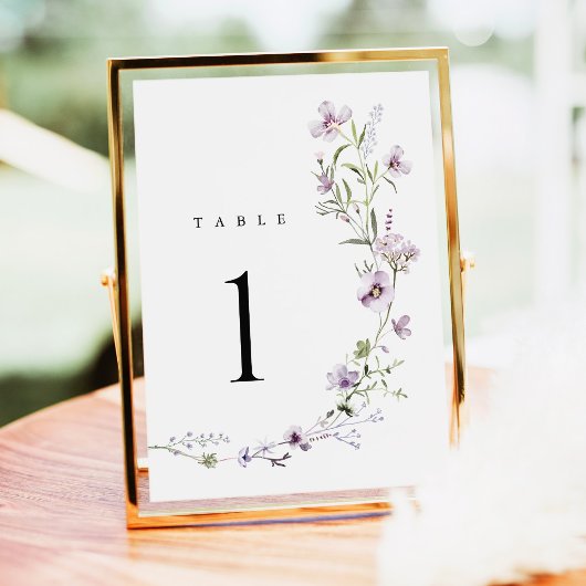 Lavendel Wilde Bloem Bruiloft Tafel Nummers