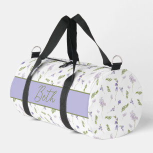 Lavendel Wilde Bloem Waterverf Bloemige Monogram Plunjezak